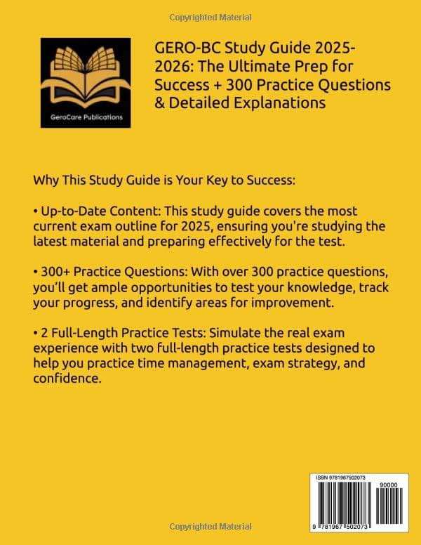 GERO-BC Study Guide: UPDATED All-in-One GERO-BC Review + 300 Practice Questions with Detailed Answer Explanations for the ANCC Gerontological Nursing Certification Exam (Includes 2 Full-Length Tests) - Image 2