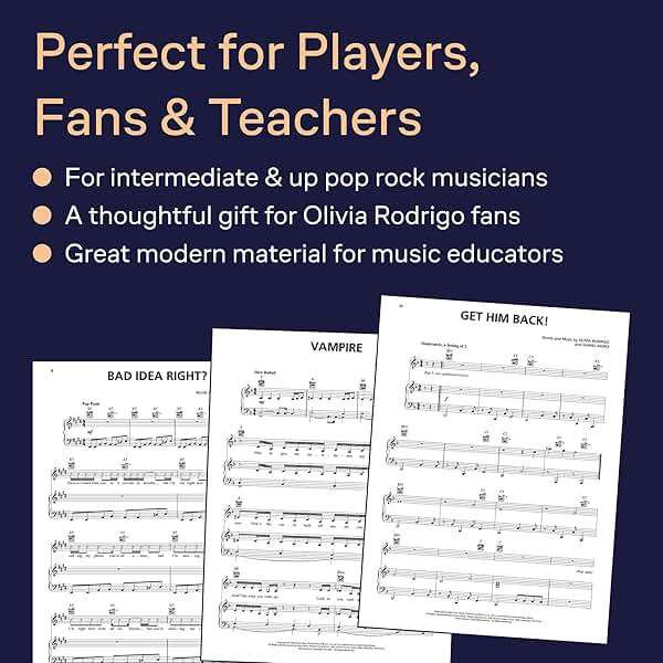 Olivia Rodrigo - Guts Piano/Vocal/Guitar Songbook | 12 Pop Hits for Singers and Musicians | Sheet Music for Piano Voice and Guitar | Music Book for Teen Fans Students and Music Teachers - Image 5
