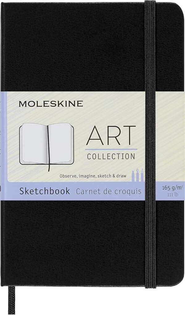 Moleskine Art Sketchbook, Hard Cover, Pocket (3.5" x 5.5") Plain/Blank, Black, 80 Pages - Image 1