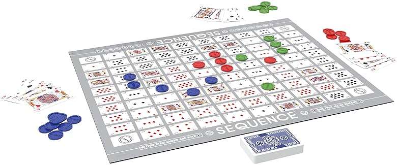 SEQUENCE- Original SEQUENCE Game with Folding Board, Cards and Chips by Jax ( Packaging may Vary ) White, 10.3" x 8.1" x 2.31" - Image 4
