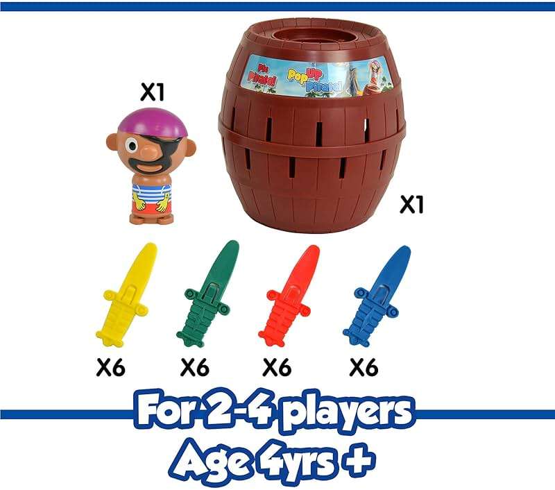 TOMY Pop Up Pirate Board Game - Family and Preschool Kids Games for Family Game Night - Winter Break Activities- Girls and Boys Games - 2-4 Players - Ages 4 Years and Up - Image 7