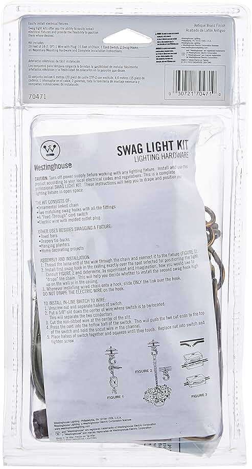 Westinghouse 7047100 15-Foot Swag Kit, Antique Brass - Image 3