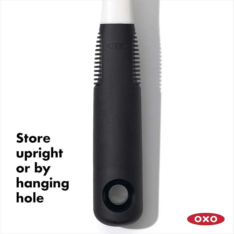 OXO Good Grips Dish Brush, Nylon Bristles with Built-in Scraper, Safe for Non-Stick Cookware, Non-Slip Handle, Dishwasher Safe - Image 5