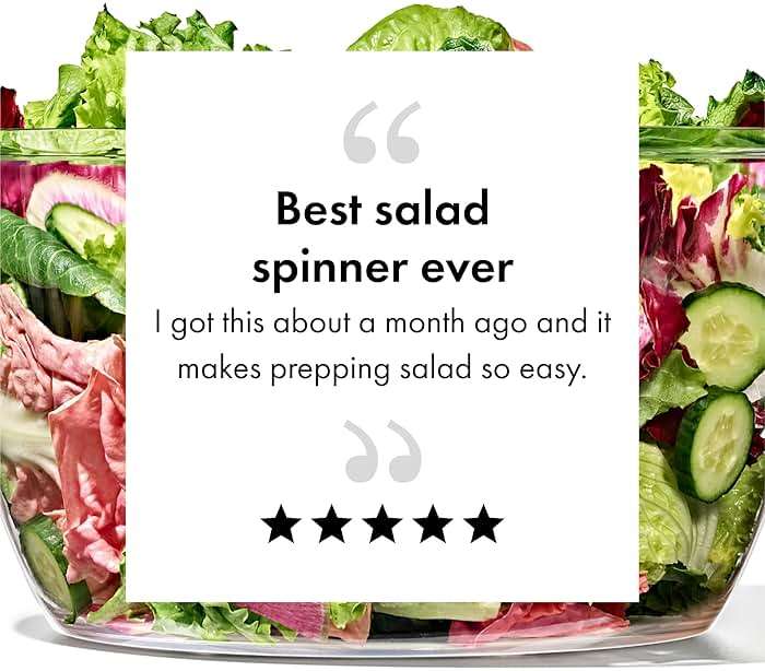 OXO Good Grips Salad Spinner | Lettuce Spinner | Fruit Washer | Fruit Washing Bowl with Strainer | Vegetable Cleaner | Salad Cleaner | Lettuce Washer | 6.22 Quart Capacity - Image 11