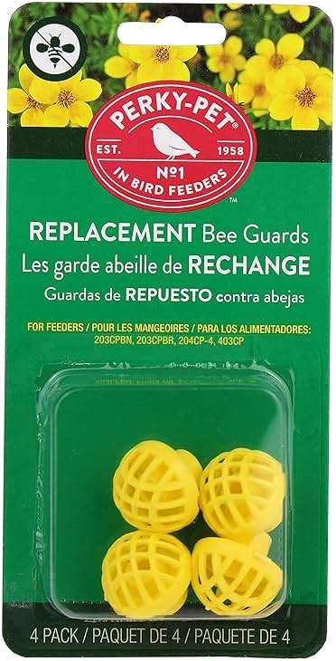 Perky-Pet Replacement Bee Guards for Hummingbird Feeders - Keep Bees Out of Nectar - 205Y - Yellow Replacement Bee Guards - For Models 203CPBN, 203CPBR, 204CP-4, 403CP - 4 Pack - Image 1