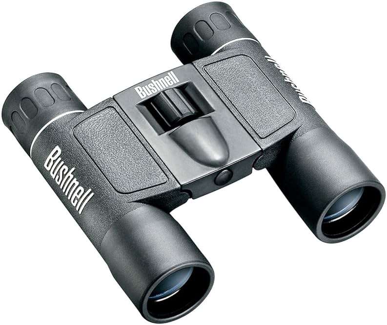 Bushnell 132516 Powerview 10x25 Compact Folding Roof Prism Binocular (Black) - Image 1