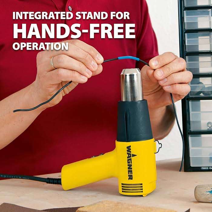 Wagner Spraytech 0503008 HT1000 Heat Gun, 2 Temp Settings 750ᵒF & 1000ᵒF, Great for Soften Paint, Caulking, Adhesive, Putty Removal, Shrink Wrap, Bend Plastic Pipes, Loosen Rusted Nuts Bolts, Yellow - Image 6