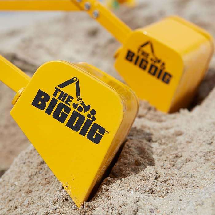 Big Dig Toy Excavator Ride, Sandbox Digger w/ 360 Rotation Base for Kids Ages 3 & Up, Yellow - Outdoor Playground and Sand Beach Construction Riding Toys for Children - Image 5
