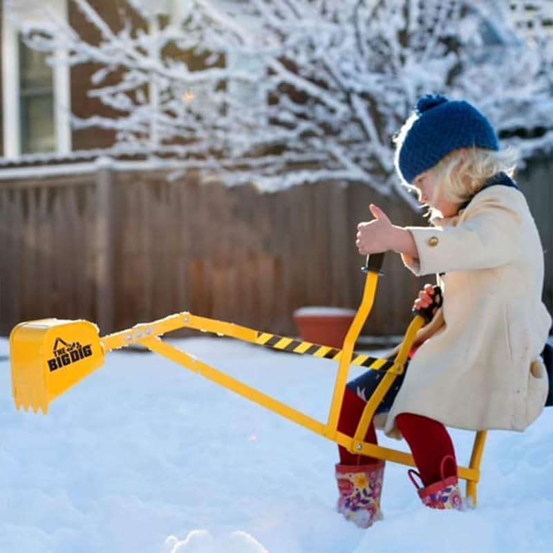 Big Dig Toy Excavator Ride, Sandbox Digger w/ 360 Rotation Base for Kids Ages 3 & Up, Yellow - Outdoor Playground and Sand Beach Construction Riding Toys for Children - Image 7