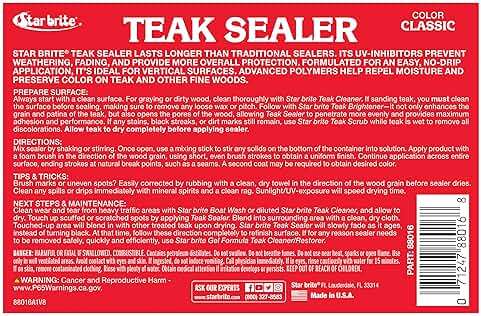 STAR BRITE Teak Sealer - No Drip, No Splash Formula - One-Coat, Durable Protection for All Fine Woods - Perfect for Outdoor Furniture & Marine Use - Classic Teak 16 OZ (088016) - Image 2