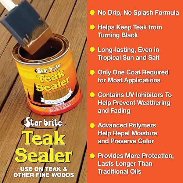 STAR BRITE Teak Sealer - No Drip, No Splash Formula - One-Coat, Durable Protection for All Fine Woods - Perfect for Outdoor Furniture & Marine Use - Classic Teak 16 OZ (088016) - Image 4