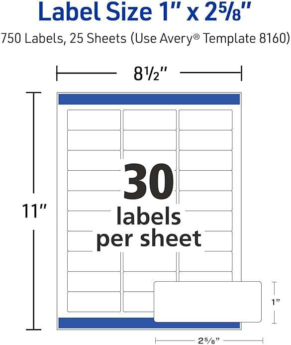 Avery Easy Peel Printable Address Labels with Sure Feed, 1" x 2-5/8" Customizable Stickers, White, 750 Blank Mailing Labels, Great for Mailing, Shipping, and More (8160) - Image 3