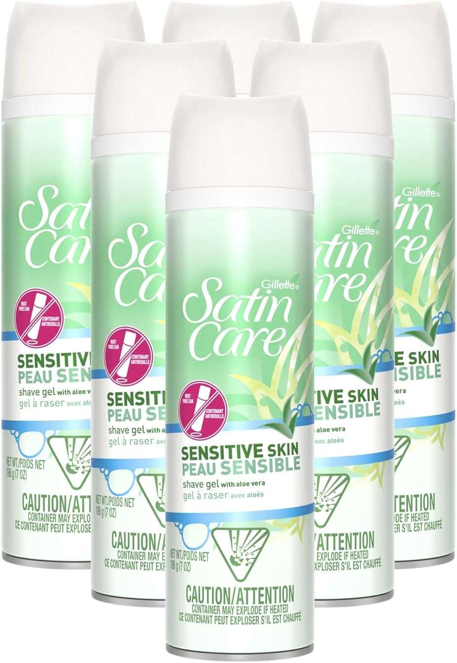 Satin Care Sensitive Skin Shave Gel for Women 7 Oz (PACK OF 6) - Image 1