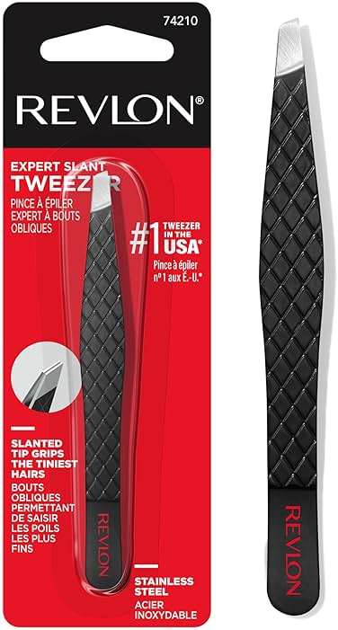 Revlon Expert Slant Tweezer, High Precision For an Easy Hair Removal, Made With Stainless Steel, 1 Count - Image 1