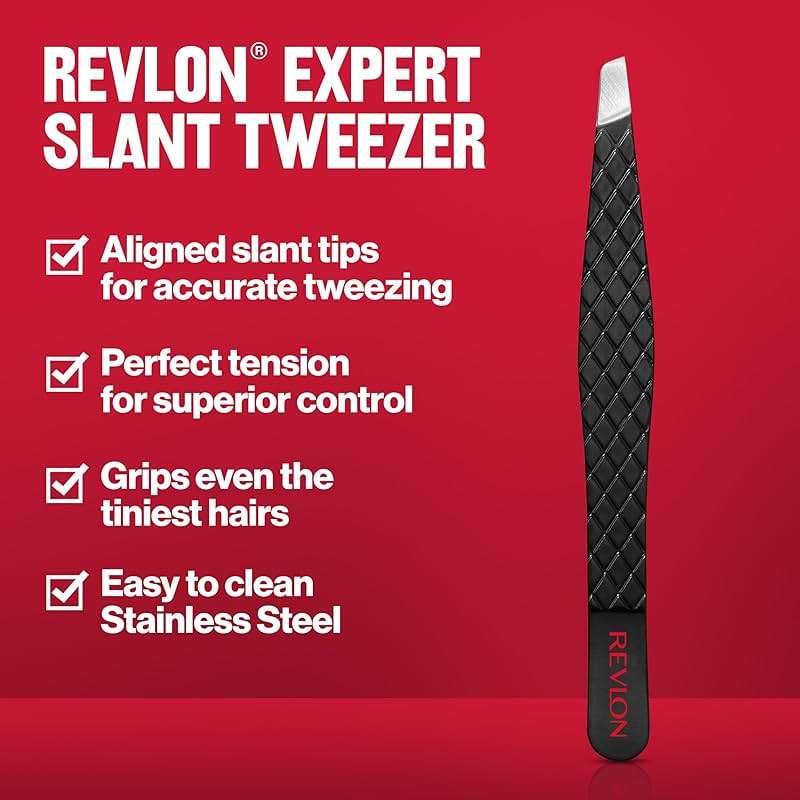 Revlon Expert Slant Tweezer, High Precision For an Easy Hair Removal, Made With Stainless Steel, 1 Count - Image 4