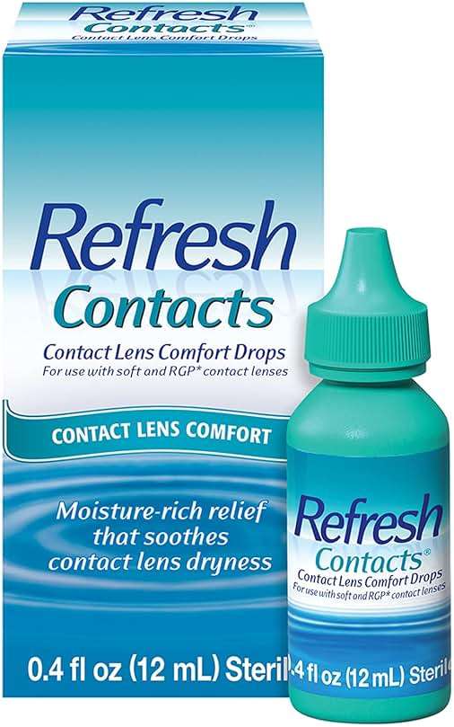 REFRESH CONTACTS Contact Lens Comfort Drops Artificial Tears Contact Lens Rewetter, 0.4 fl oz (12 mL) - Image 1