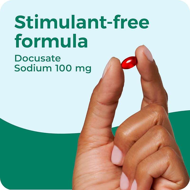 Dulcolax Stool Softener Laxative Liquid Gel Capsules, Gentle Constipation Relief for Hard, Dry Stools, Docusate Sodium 100 mg, 25 Count - Image 7