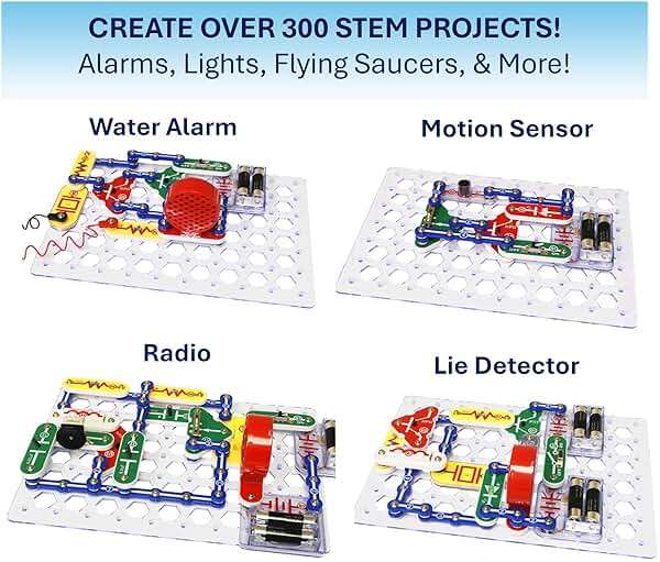 Snap Circuits Classic SC-300 Electronics Exploration Kit | Over 300 Projects | Full Color Manual Parts | STEM Educational Toy for Kids 8+ 2.3 x 13.6 x 19.3 inches - Image 8