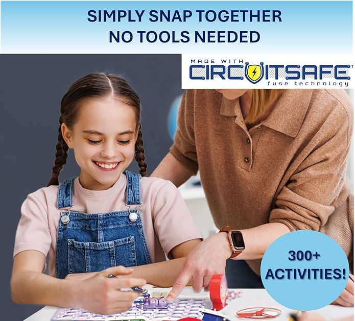 Snap Circuits Classic SC-300 Electronics Exploration Kit | Over 300 Projects | Full Color Manual Parts | STEM Educational Toy for Kids 8+ 2.3 x 13.6 x 19.3 inches - Image 10