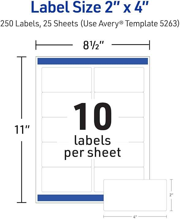 Avery Printable Shipping Labels with Sure Feed, 2" x 4" Customizable Stickers, White, 250 Blank Mailing Labels, Great for Mailing, Shipping, and More (5263) - Image 2