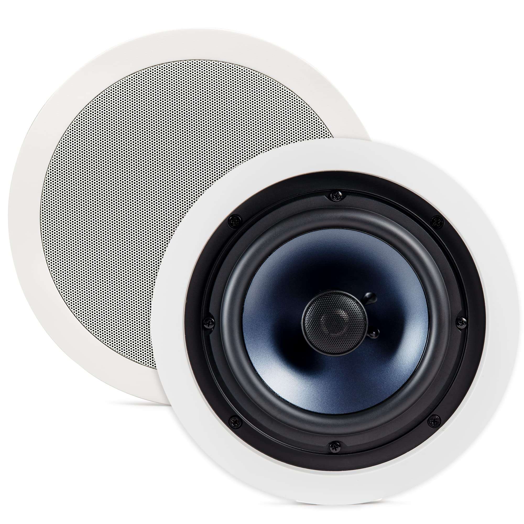 Polk Audio RC80i 2-Way Premium In Ceiling Speakers 8" Round (Set of 2) Perfect for Damp and Humid Indoor/Outdoor Placement - Bluetooth Ceiling Speakers - Image 1