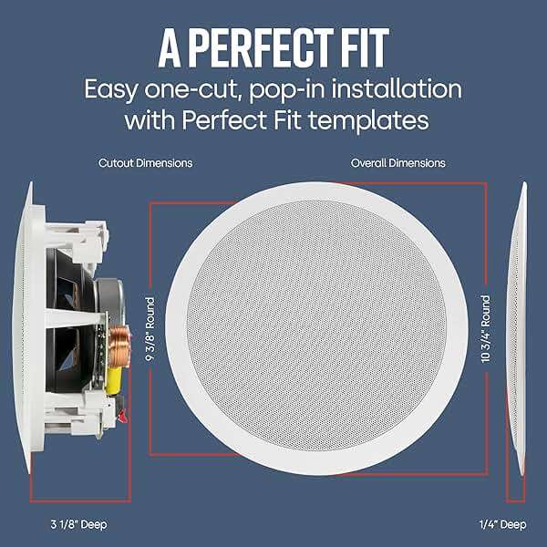 Polk Audio RC80i 2-Way Premium In Ceiling Speakers 8" Round (Set of 2) Perfect for Damp and Humid Indoor/Outdoor Placement - Bluetooth Ceiling Speakers - Image 3