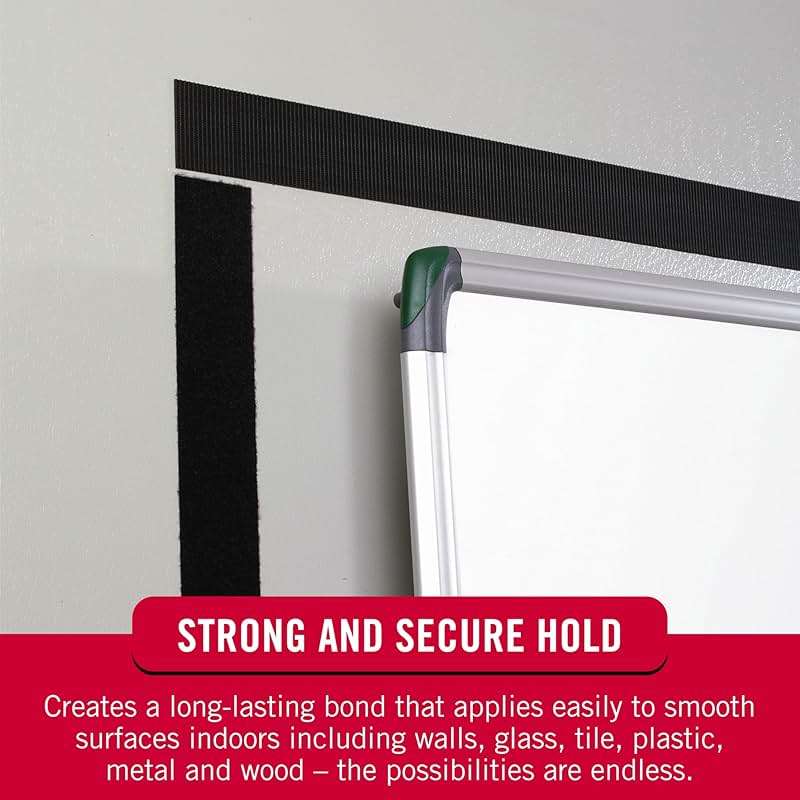 VELCRO Brand 5 Ft x 3/4 In | Black Tape Roll with Adhesive | Cut Strips to Length | Sticky Back Hook and Loop Fasteners | Perfect for Home, Office or Classroom - Image 6