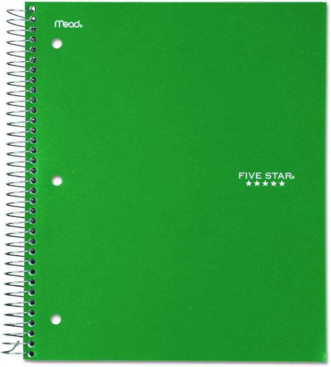 Five Star 06210 Wirebound 3-Subject Notebook, College Rule, 11 x 8 1/2, 150 Sheets, Assorted - Image 5