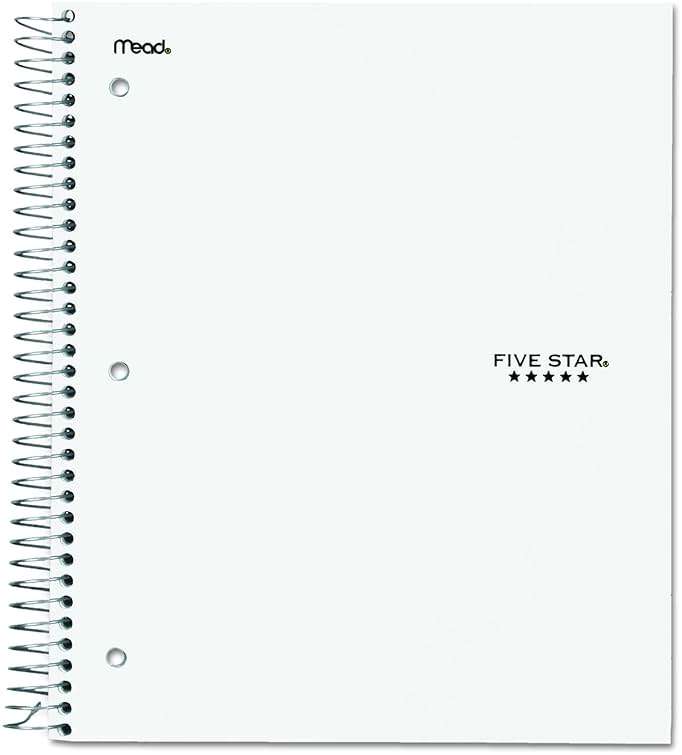 Five Star 06210 Wirebound 3-Subject Notebook, College Rule, 11 x 8 1/2, 150 Sheets, Assorted - Image 8