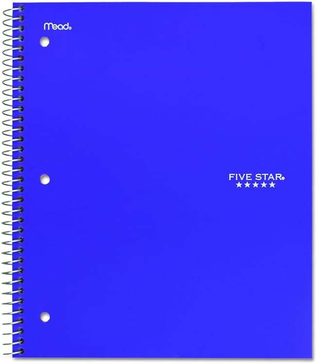 Five Star 06210 Wirebound 3-Subject Notebook, College Rule, 11 x 8 1/2, 150 Sheets, Assorted - Image 9