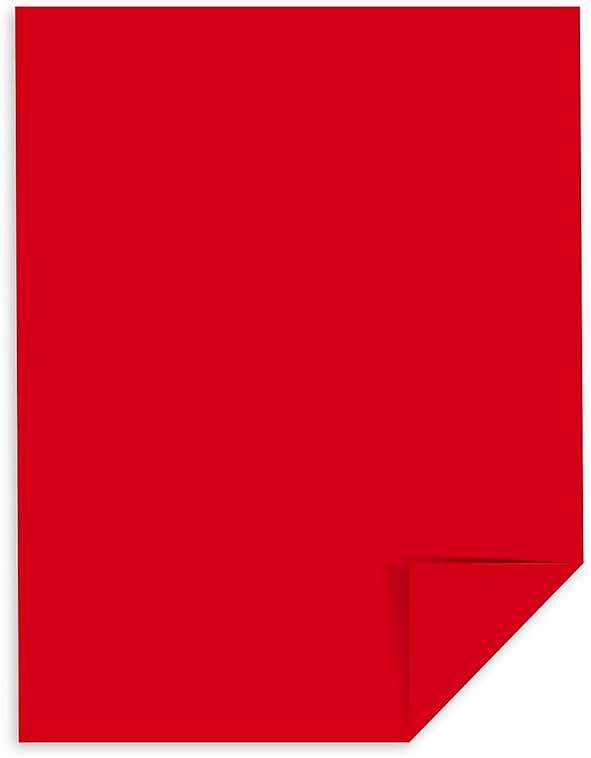 Astrobrights Color Paper, 8.5” x 11”, 24 lb/89 gsm, Re-Entry Red, 500 Sheets (21558) - Image 3