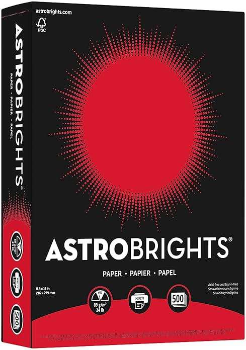 Astrobrights Color Paper, 8.5” x 11”, 24 lb/89 gsm, Re-Entry Red, 500 Sheets (21558) - Image 4