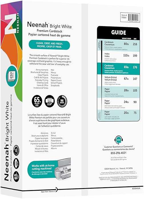 Neenah Bright White Bright White Card Stock, 96 Bright, 65 lb Cover Weight, 8.5 x 11, 250/Pack - Image 3
