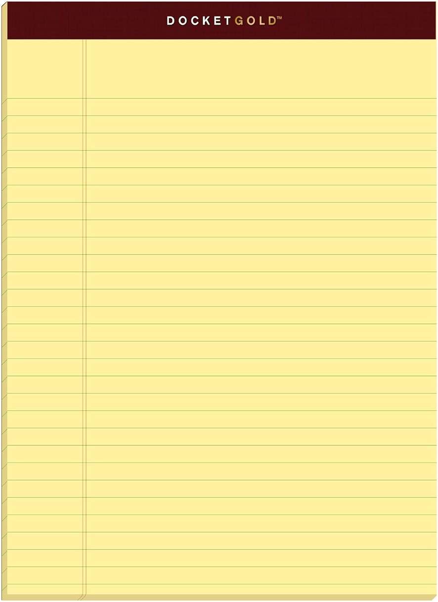 TOPS Legal Pads, 6 Pack, Premium Docket Gold Note Pads, 50 Legal Ruled 8.5 x 11 Sheets, Thick Canary Yellow Paper with Extra Hard Back, Proudly Made in the USA - Image 1