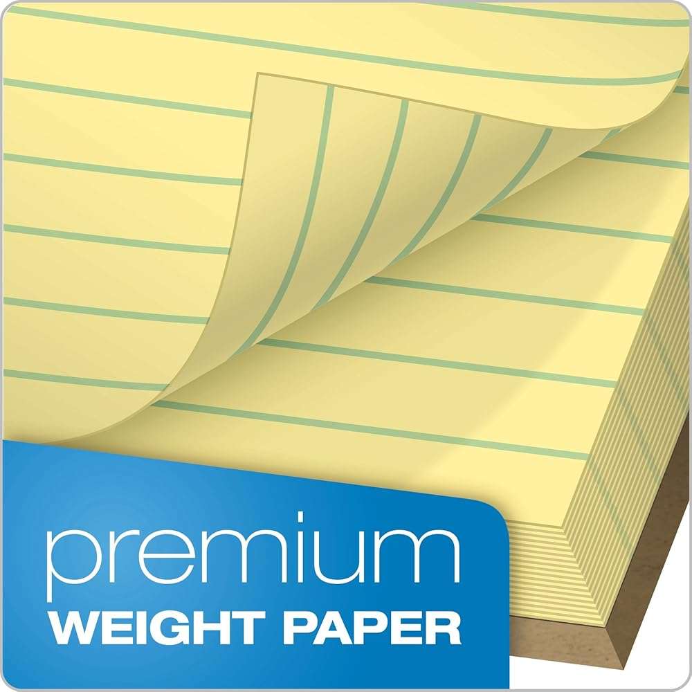 TOPS Legal Pads, 6 Pack, Premium Docket Gold Note Pads, 50 Legal Ruled 8.5 x 11 Sheets, Thick Canary Yellow Paper with Extra Hard Back, Proudly Made in the USA - Image 3