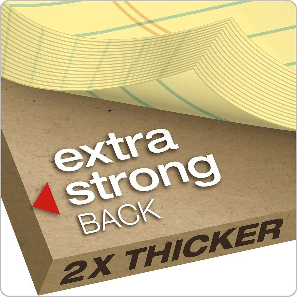 TOPS Legal Pads, 6 Pack, Premium Docket Gold Note Pads, 50 Legal Ruled 8.5 x 11 Sheets, Thick Canary Yellow Paper with Extra Hard Back, Proudly Made in the USA - Image 5