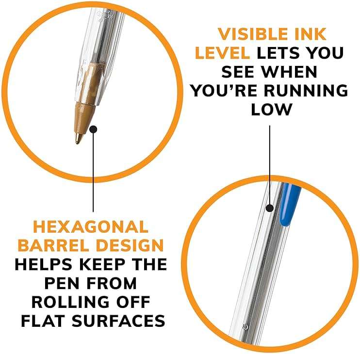 BIC Cristal Xtra Smooth Blue Ballpoint Pens, Medium Point (1.0mm), 12-Count Pack, Extra Smooth and Reliable Ballpoint Pens - Image 6