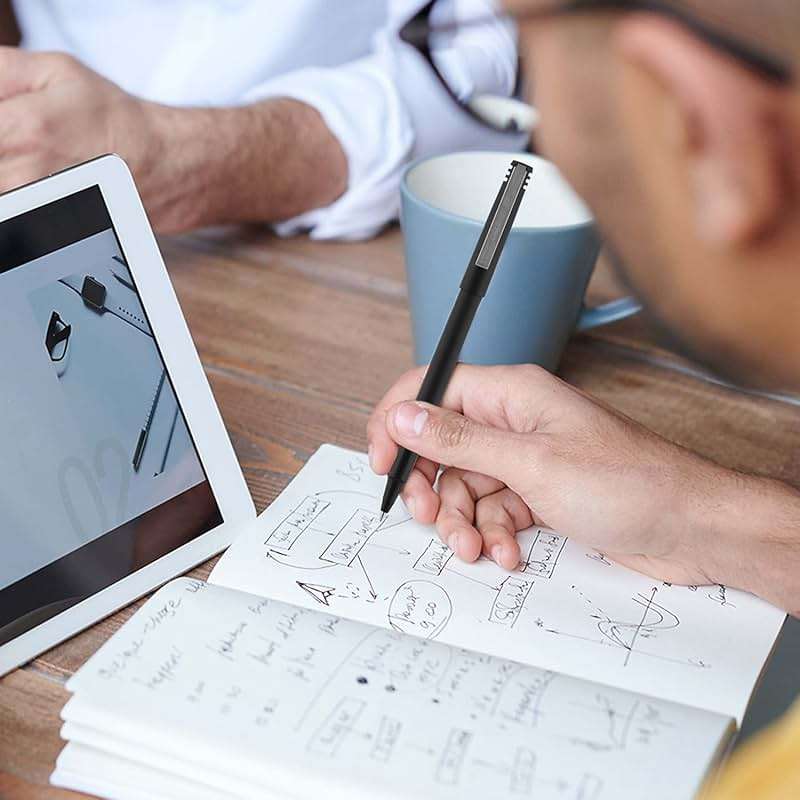 uniball Roller Rollerball Pens, Micro Point (0.5mm), Black, 12 Pack - Image 2