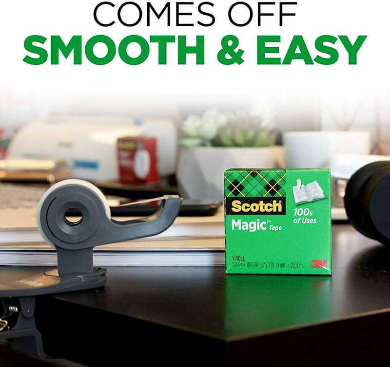 Scotch Magic Tape, Invisible, Repair Christmas Cards and Use as Holiday Gift Wrap Supplies for Christmas, 6 Tape Rolls - Image 4