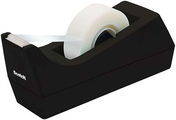 Scotch Desktop Tape Dispenser, Black, 2.7 in. x 2.7 in. x 6.4 in., 1 Tape Dispenser - Image 11