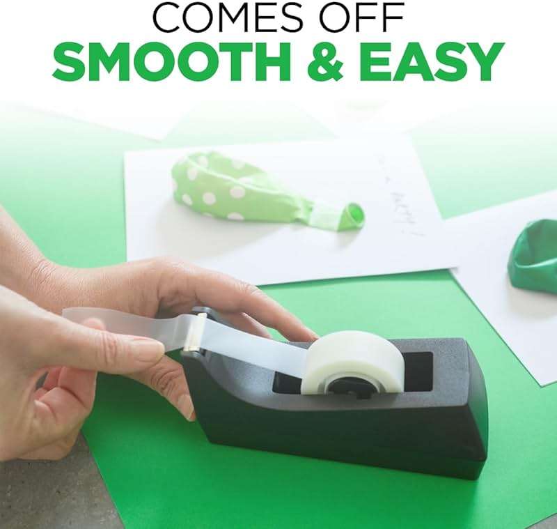 Scotch Desktop Tape Dispenser, Black, 2.7 in. x 2.7 in. x 6.4 in., 1 Tape Dispenser - Image 5