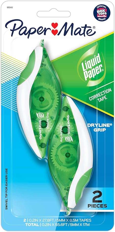 Paper Mate Paper Mate Liquid Paper DryLine Grip Correction White Tape, 2 Count - Image 1