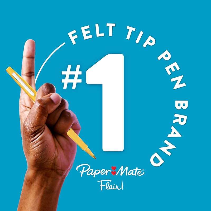 Paper Mate Flair Felt Tip Pens, Medium Point (0.7mm), Red Ink, 12 Count - Teacher Supplies, Arts & Crafts - Image 6