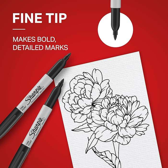 Sharpie Permanent Markers, Fine Tip, Black, 12 Count - Quick Drying, Fade Resistant, For Wood, Plastic, Paper, Metal, And More - Image 7