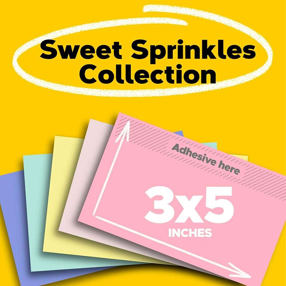 Post-it Greener Notes 3x5 in 5 Pads America's #1 Favorite Sticky Notes Helsinki Collection Pastel Colors (Pink Blue Mint Yellow) Clean Removal 100% Recycled Material (655-RP-A) - Image 3