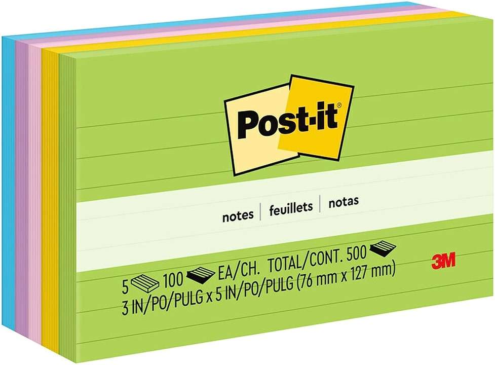 Post-it Notes, 3 in x 5 in, 5 Lined Sticky Notes Pads, 100 Sheets per Pad, Floral Fantasy Collection, School Supplies and Oﬃce Products - Image 5