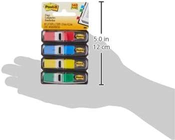 Post-it Flags, 35/Dispenser, 4 Dispensers/Pack.47 in Wide, Assorted Primary Colors (683-4) - Image 2