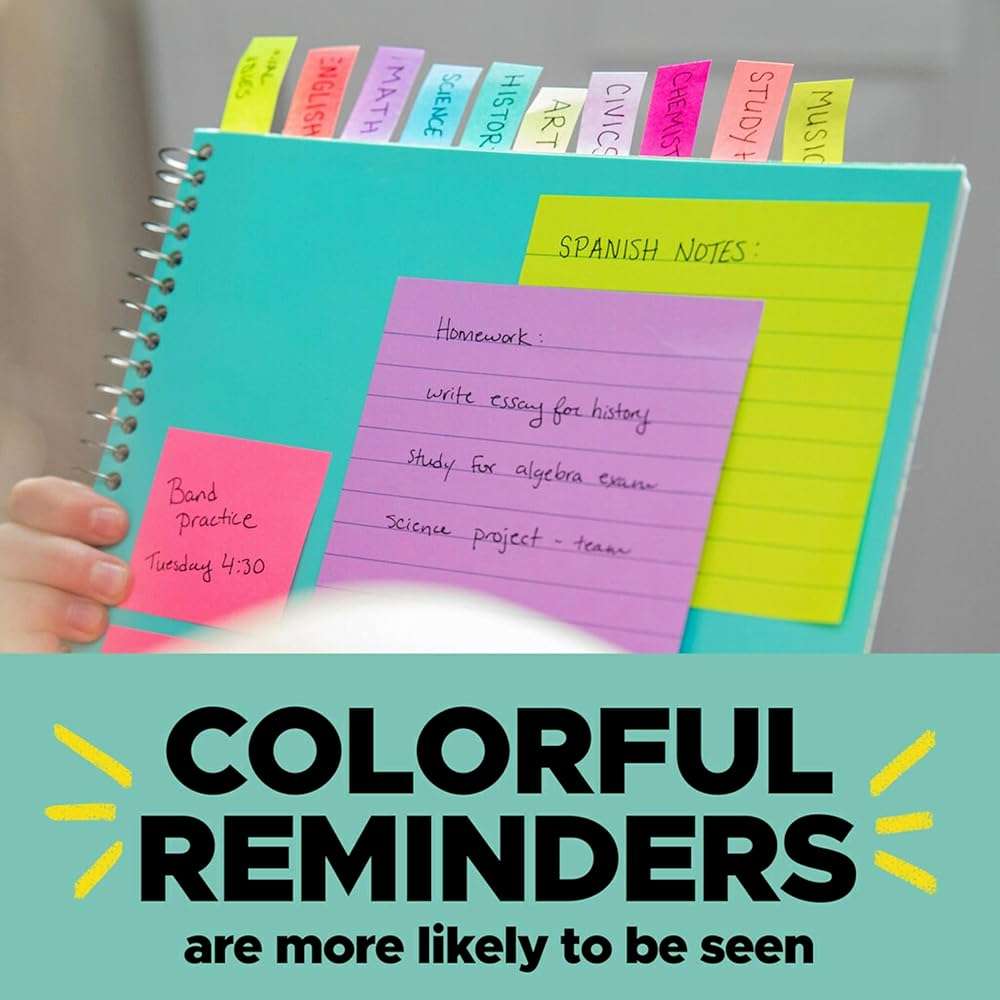Post-it Flags, 35/Dispenser, 4 Dispensers/Pack.47 in Wide, Assorted Primary Colors (683-4) - Image 7