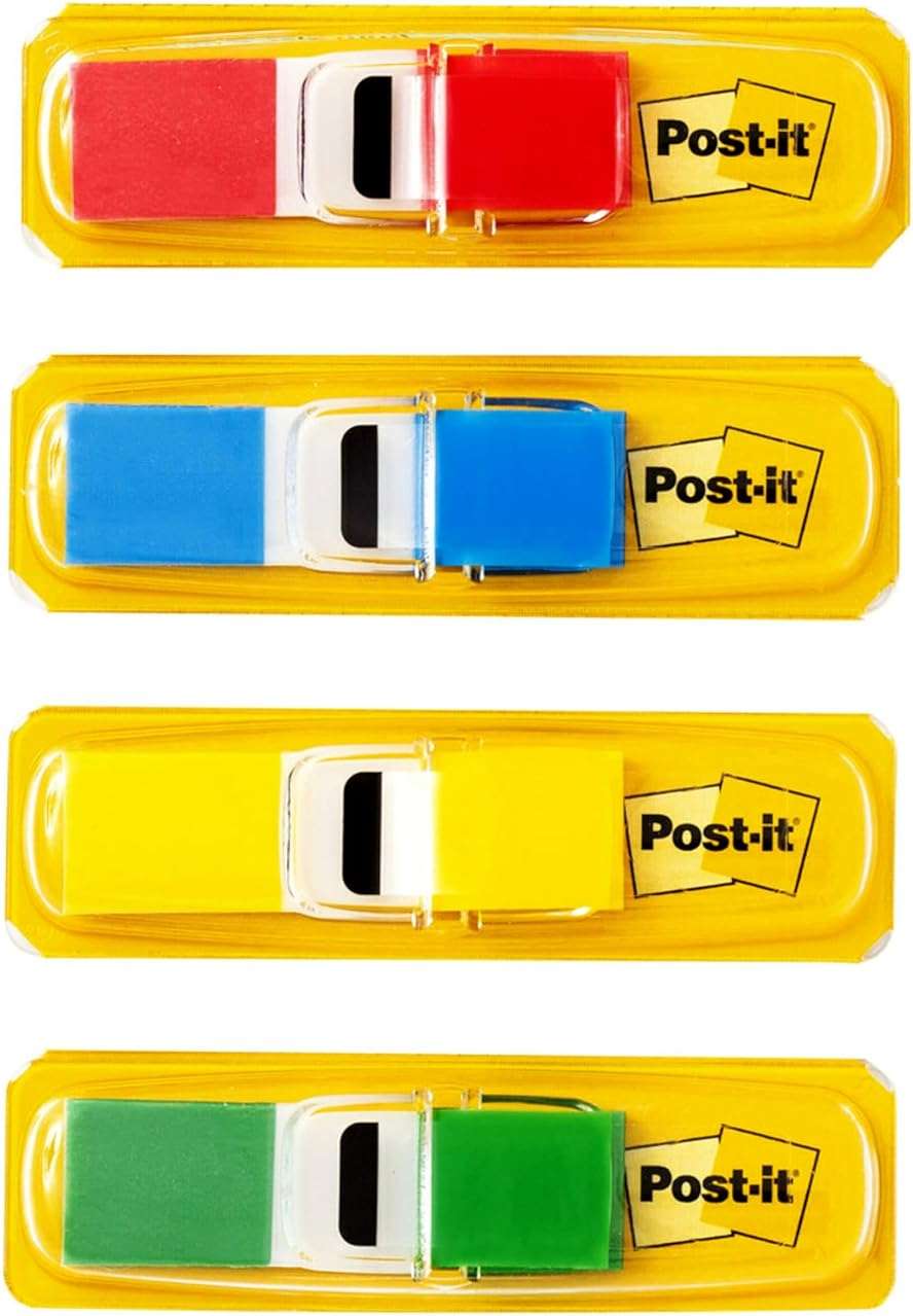 Post-it Flags, 35/Dispenser, 4 Dispensers/Pack.47 in Wide, Assorted Primary Colors (683-4) - Image 8
