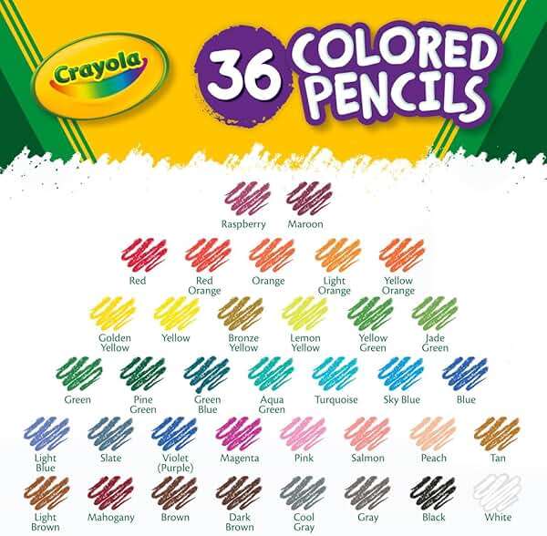 Crayola Colored Pencils (36ct), Kids Pencil Set, Pre-Sharpened Coloring Book Pencils for Kids & Adults, Arts & Crafts Supplies, Coloring Gift, Ages 3+ - Image 4